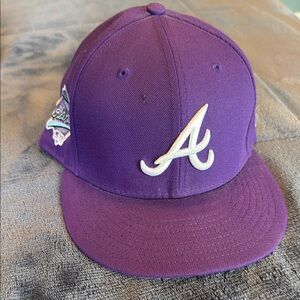 Atlanta Braves Purple Fitted - 7 3/8 1995 World Series Patch